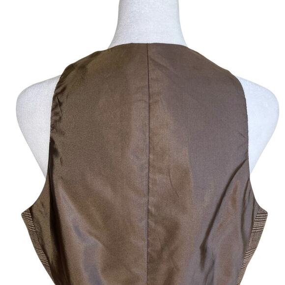 New York & Co Sz 10 Vtg Glen Plaid Twill Fitted Vest Button Front Classic Dressy - Picture 6 of 16